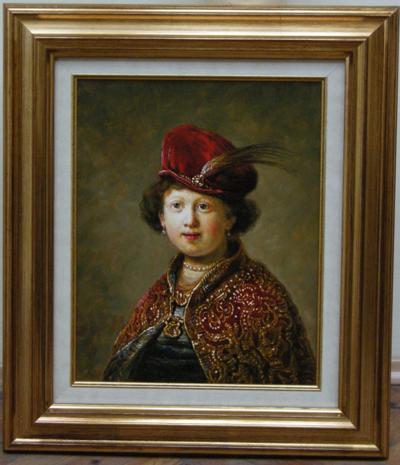 "Chłopiec w fantazyjnym stroju" Rembrandt Kopia wg Lech Wadlewski Olej na płótnie