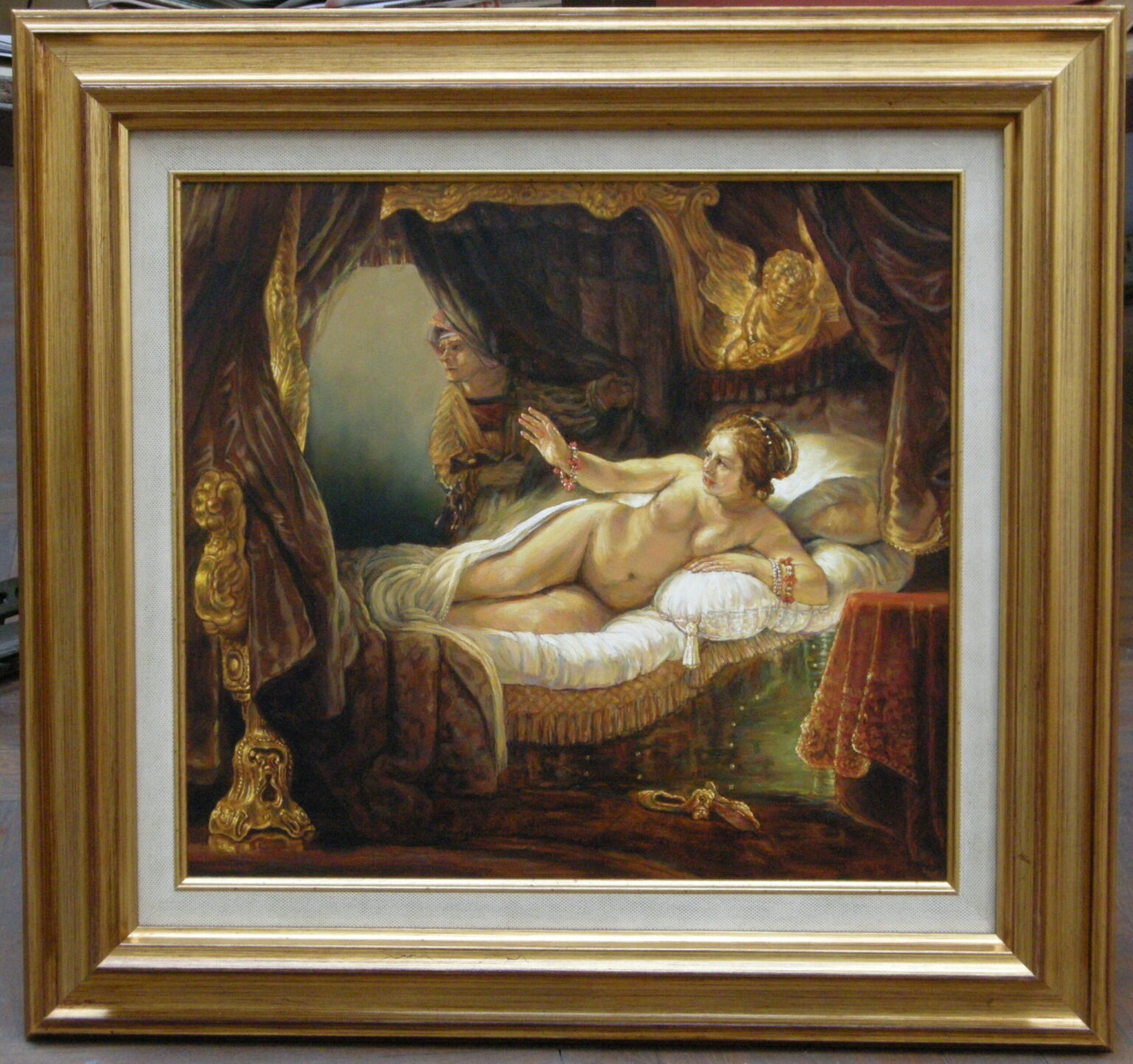 "Danae" Rembrandt kopia wg Lech Wadlewski Olej na płótnie