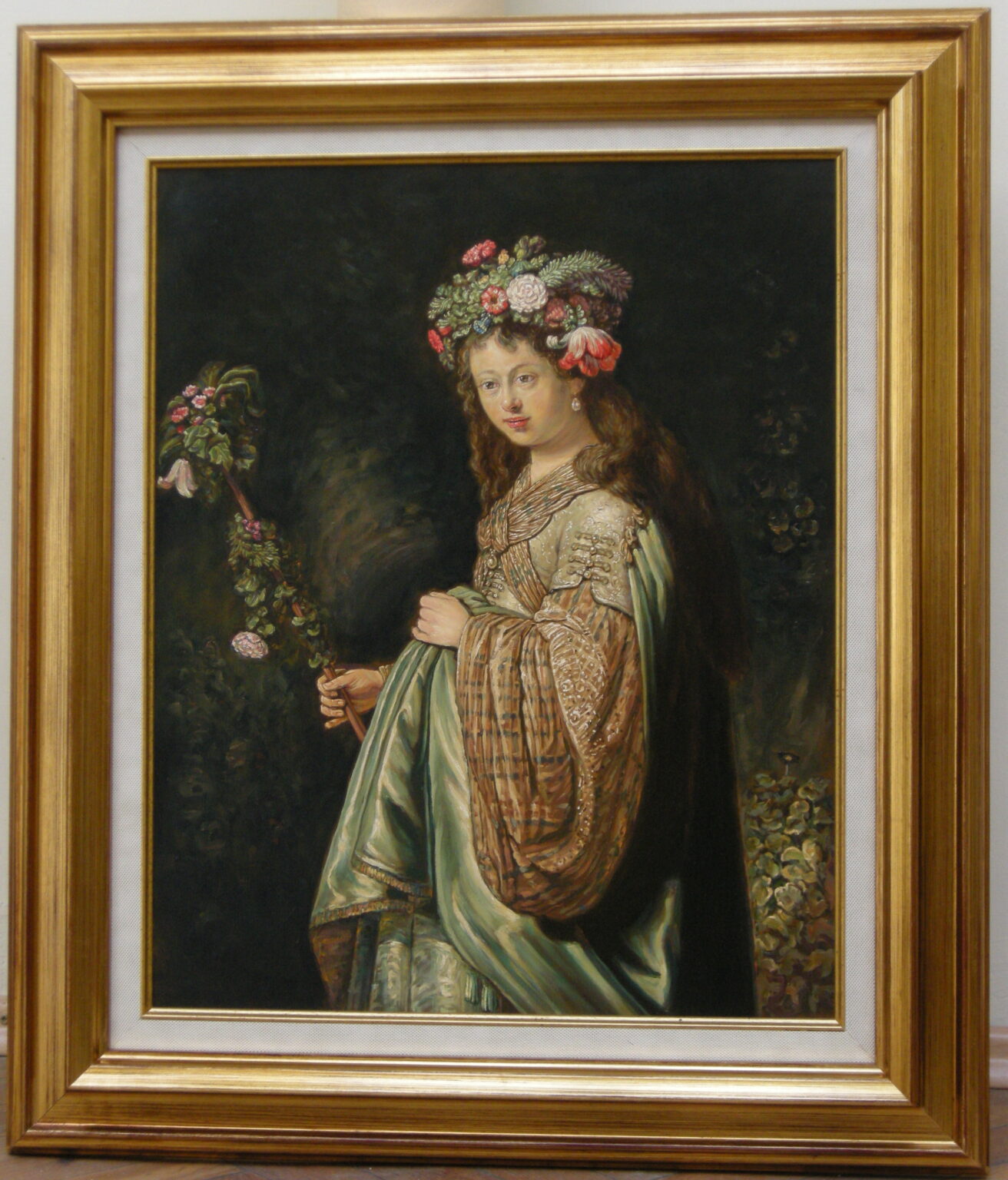 Rembrandt "Saskia jako Flora" Kopia wg Lech Wadlewski Olej na płótnie