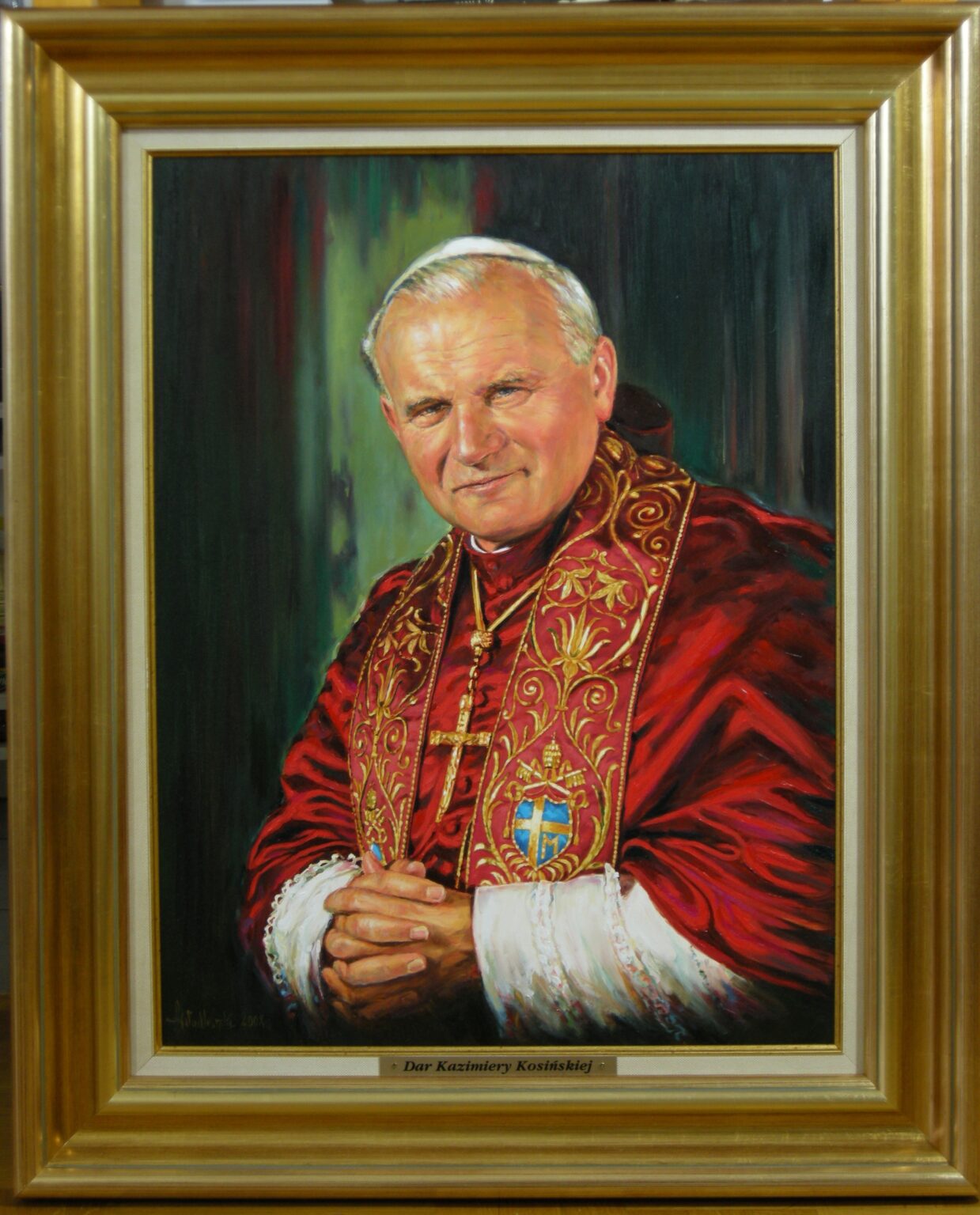 Lech Wadlewski "Portret św. Jana Pawła II" Olej na płótnie