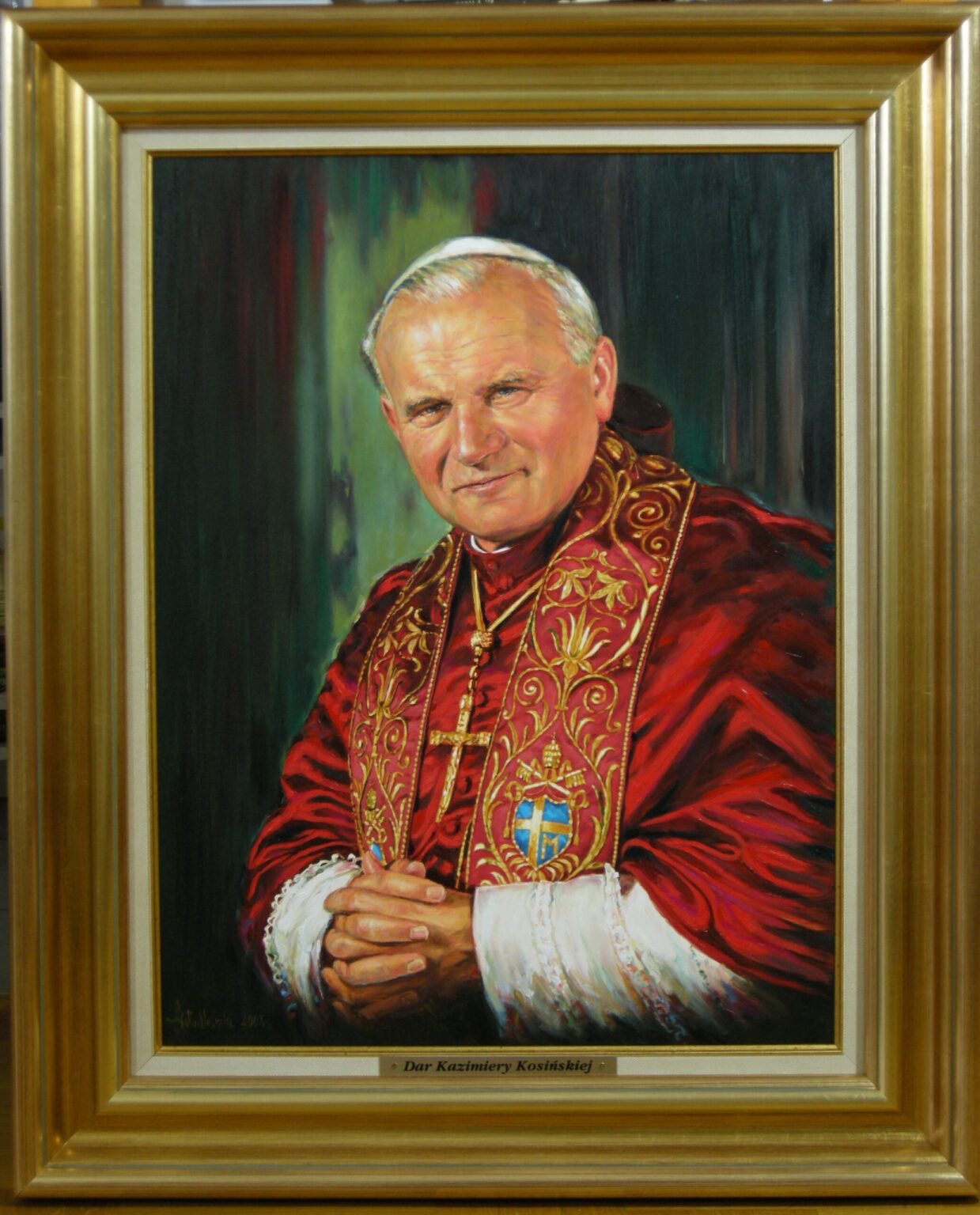 Lech Wadlewski "Portret św. Jana Pawła II" Olej na płótnie