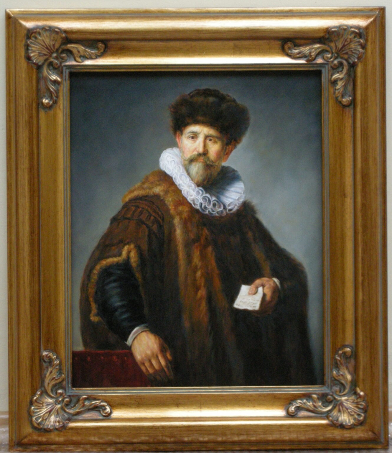 Lech Wadlewski "Portret Nicolaes Ruts" Olej na płótnie Kopia wg Rembrandt "Portret Nicolaes Ruts"