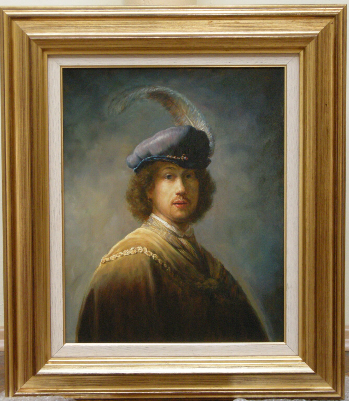 Lech Wadlewski "Autoportret" Olej na plótnie Kopia wg Rembrandt "Autoportret"