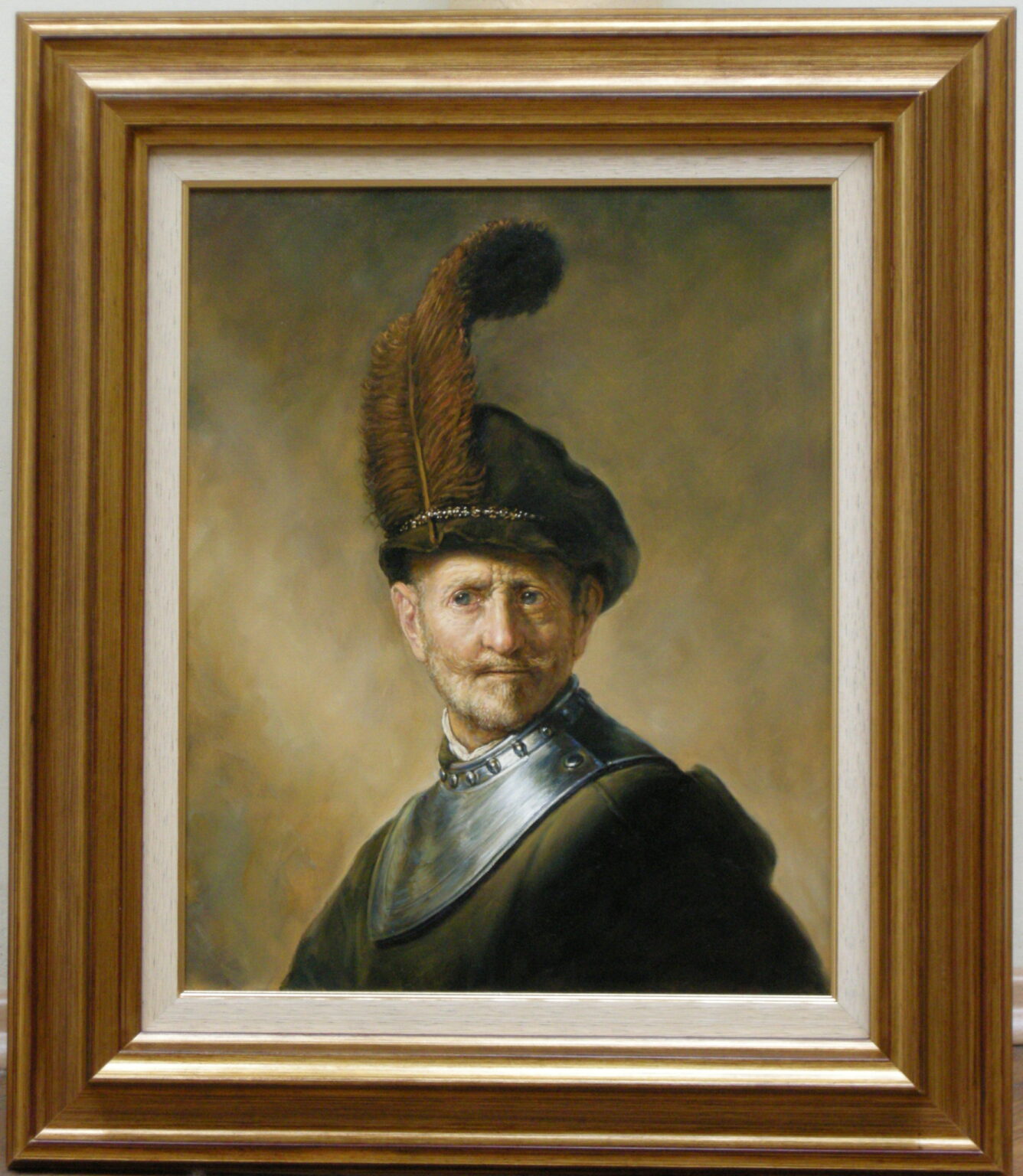 Lech Wadlewski "Portret starszego mężczyzny" Olej na płótnie Kopia wg Rembrandt "Portret starszego mężczyzny"