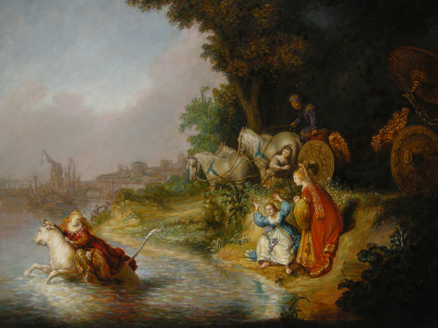Rembrandt "Porwanie Europy" Kopia wg Lech Wadlewski Olej na płótnie