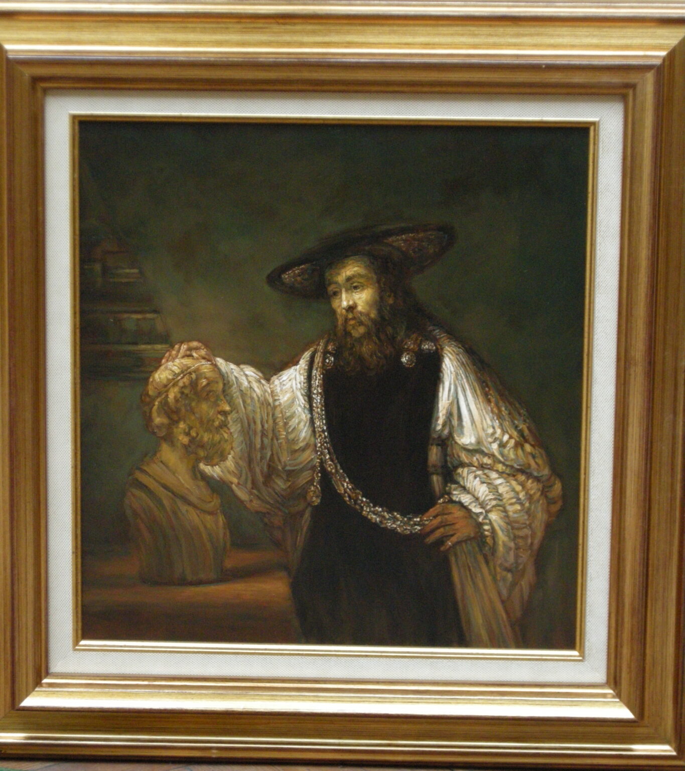 Lech Wadlewski "Arystoteles z popiersiem Homera" Olej na plótnie Kopia wg Rembrandt "Arystoteles z popiersiem Homera"