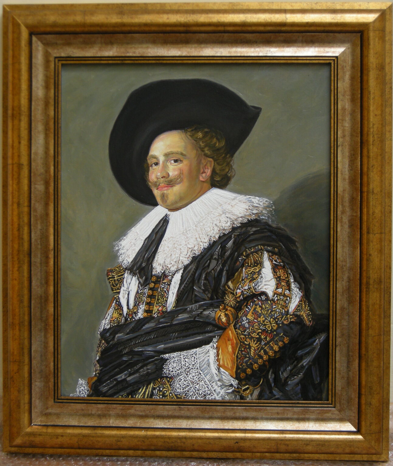 Lech Wadlewski "Uśmiechnięty kawaler" Olej na płótnie Kopia wg Frans Hals "Uśmiechnięty kawaler"