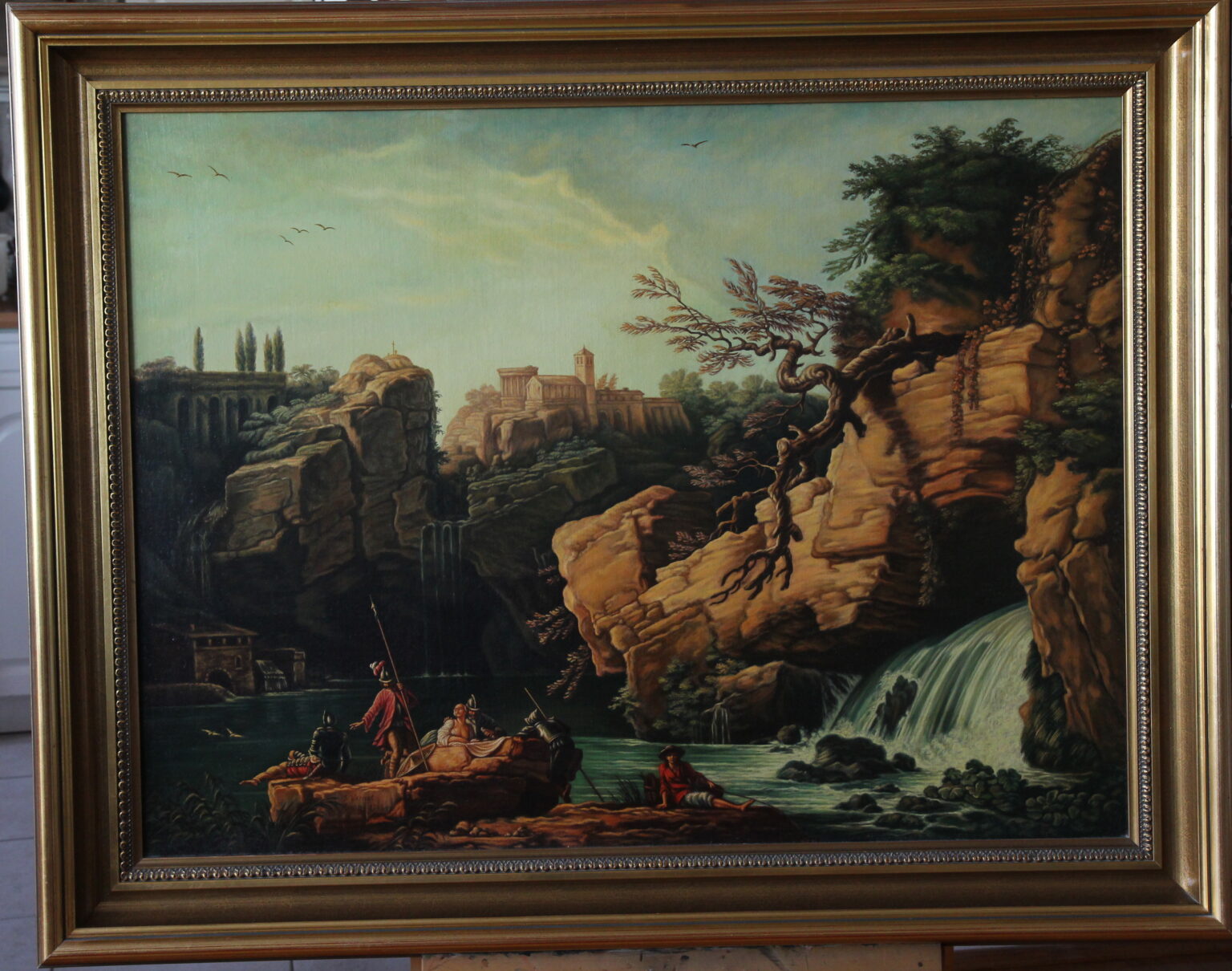 Claude Joseph Vernet "Romantyczny krajobraz" Kopia wg Lech Wadlewski Olej na płótnie