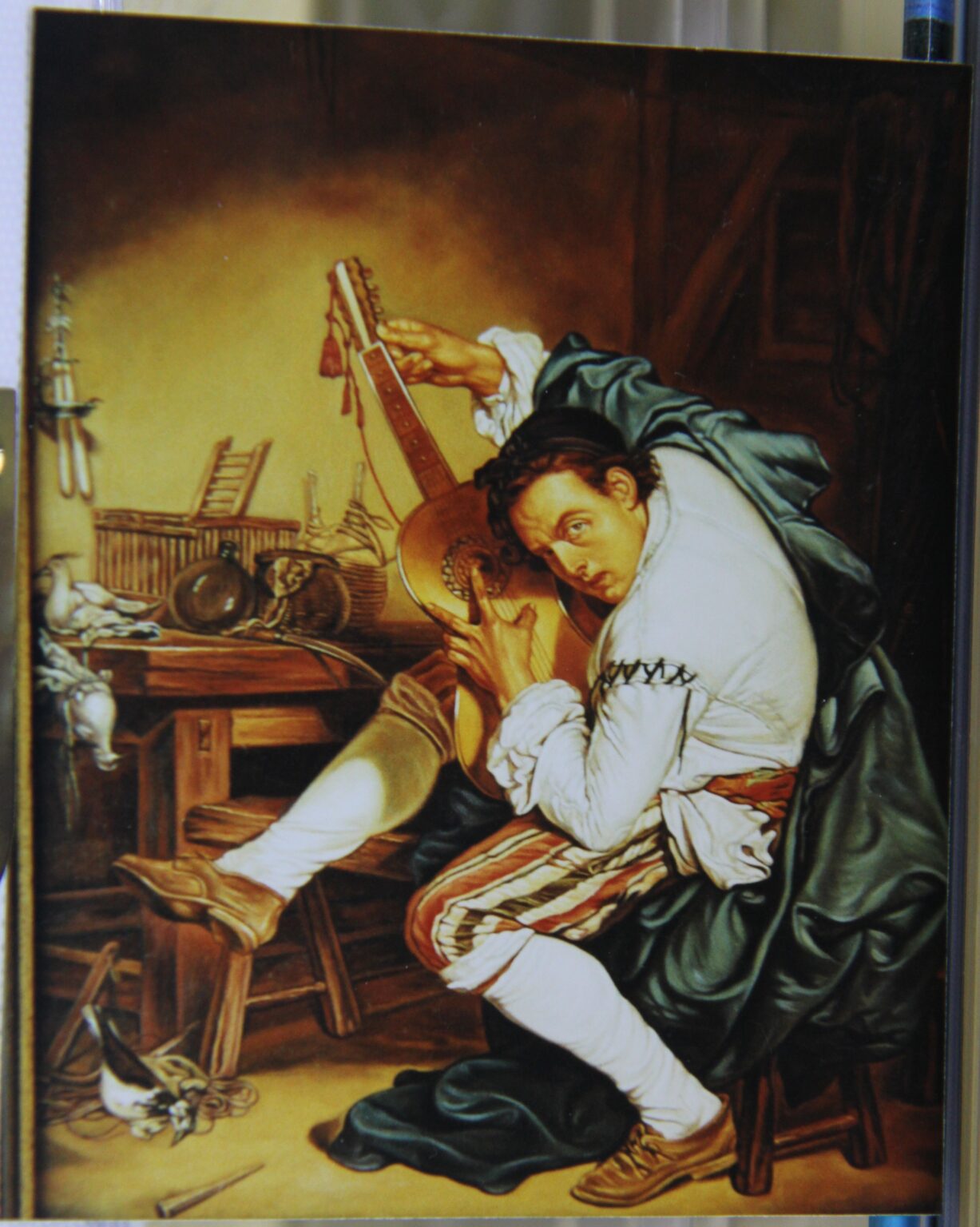 Lech Wadlewski "Gitarzysta" Olej na płótnie Kopia wg Jean-Baptiste Greuze "Gitarzysta"